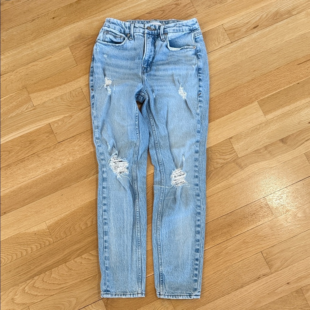 Good American Light Blue Ripped Skinny Jeans